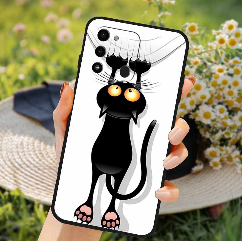 For Tecno Spark GO 2022 Case 2024 Cat Cartoon Soft TPU Silicone Phone Case For Tecno Spark 8C Cover Protective Spark8C KG5k KG5j