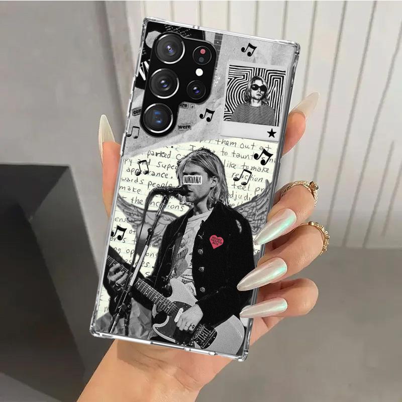

Retro Singer Kurt Cobain Phone Case for Samsung Galaxy S26 S24 S23 Ultra S25 Edge S22 S21 Plus S20 FE + Soft Print Shell Funda G Samsung S21 Ultra