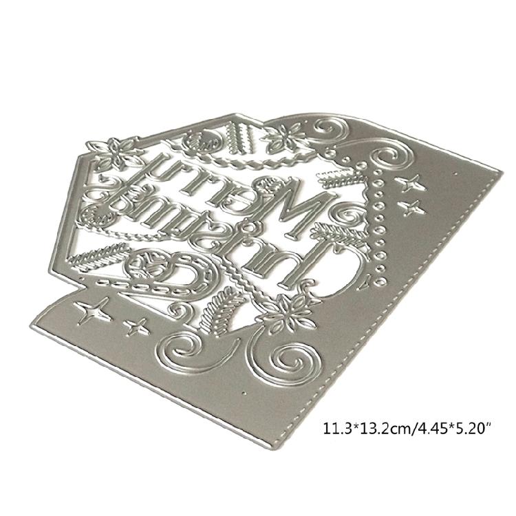 Merry Christmas Cutting Dies Stencil Template Mold Craft Decoration Mould Supply