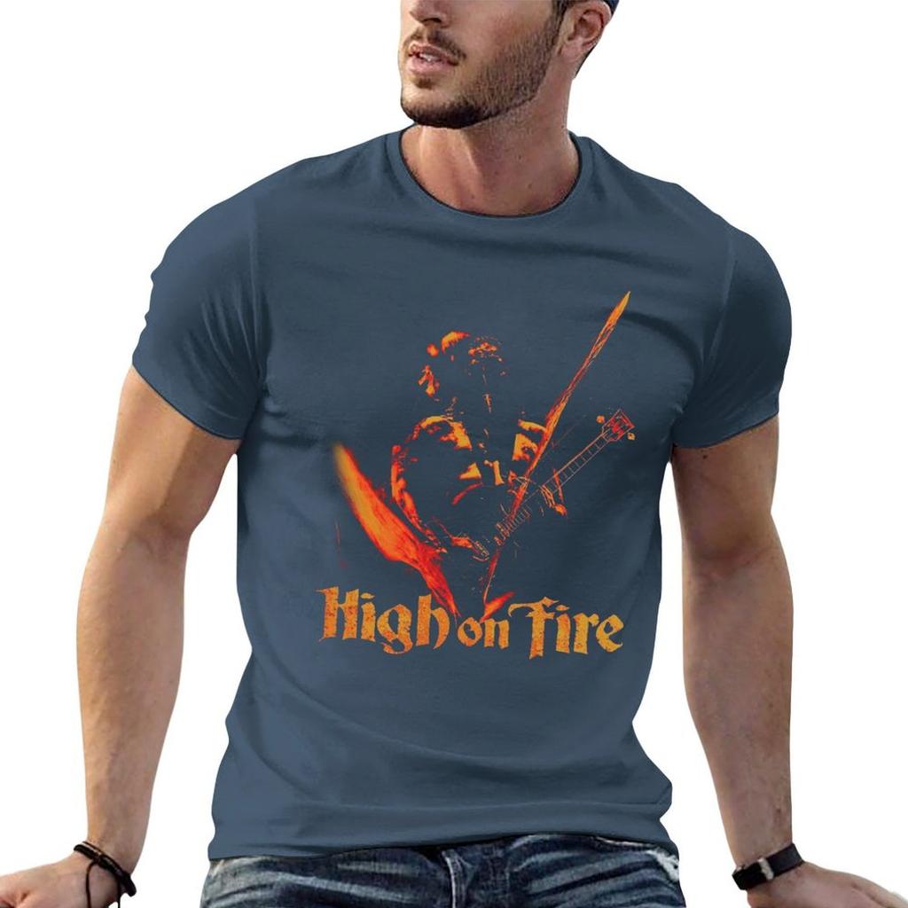 High On Fire Band T-Shirt Unisex T-Shirts Grafik T-Shirts Für Unisex Slim Fit Baumwoll-T-Shirts Unisex 100 T-Shirt