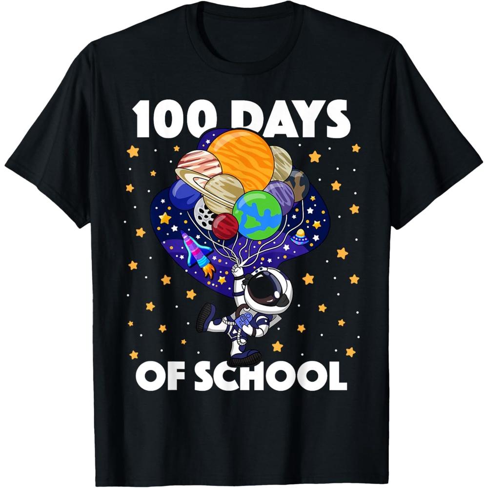 100 Days of School Astronaut Space Boys Boys Girls 100th Day T Shirt 4XL чёрный