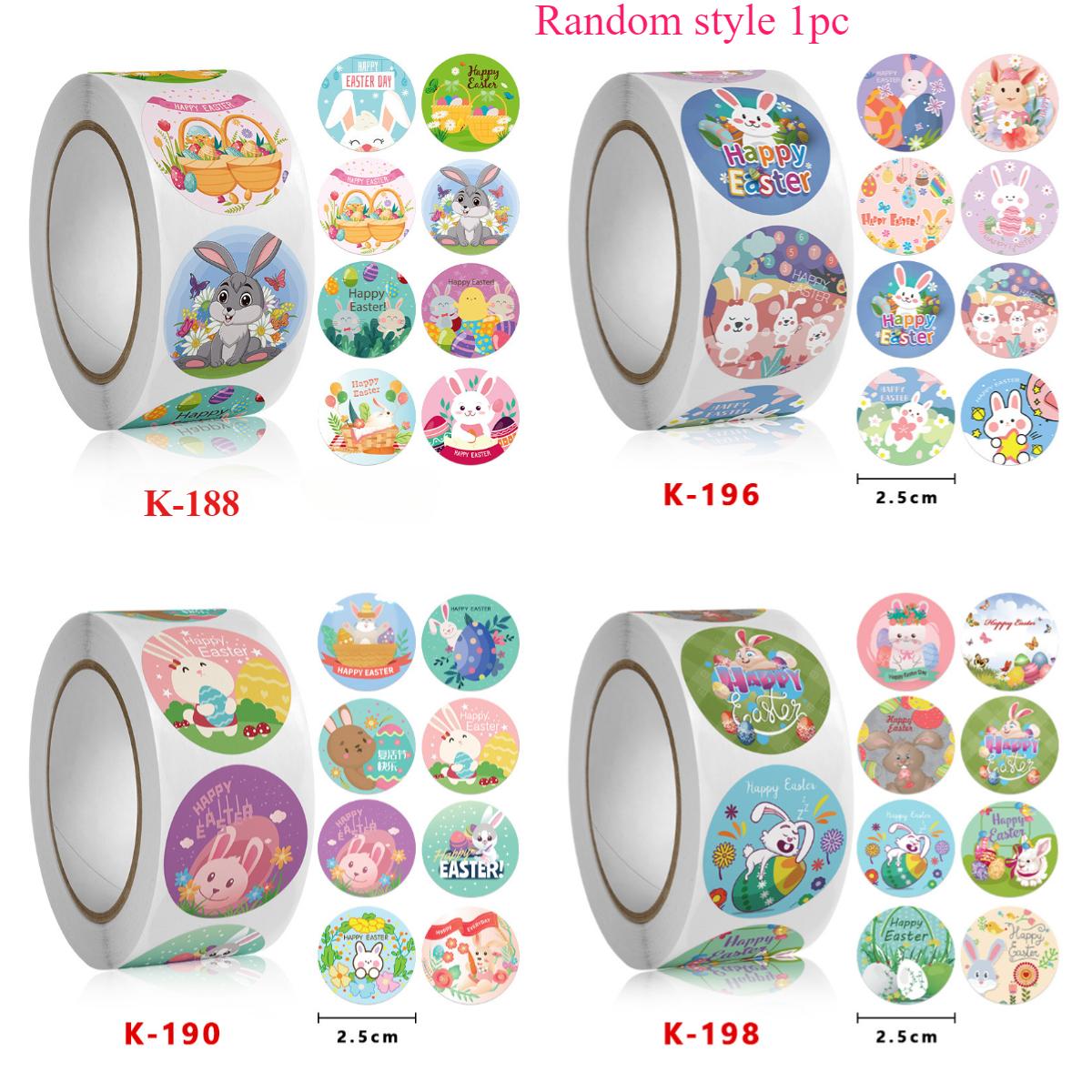 

500pcs Easter Labels for Gift Wrapping,Party Favors,Holiday Greetings,Envelope Seals&Baking Box Decoration with Bunny&Egg Design 2.5cm