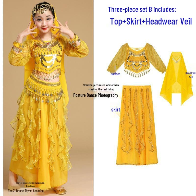 Disfraz de Espíritu Conejo de Jade - Demonio Femenino Traje de Actuación Infantil de Danza India