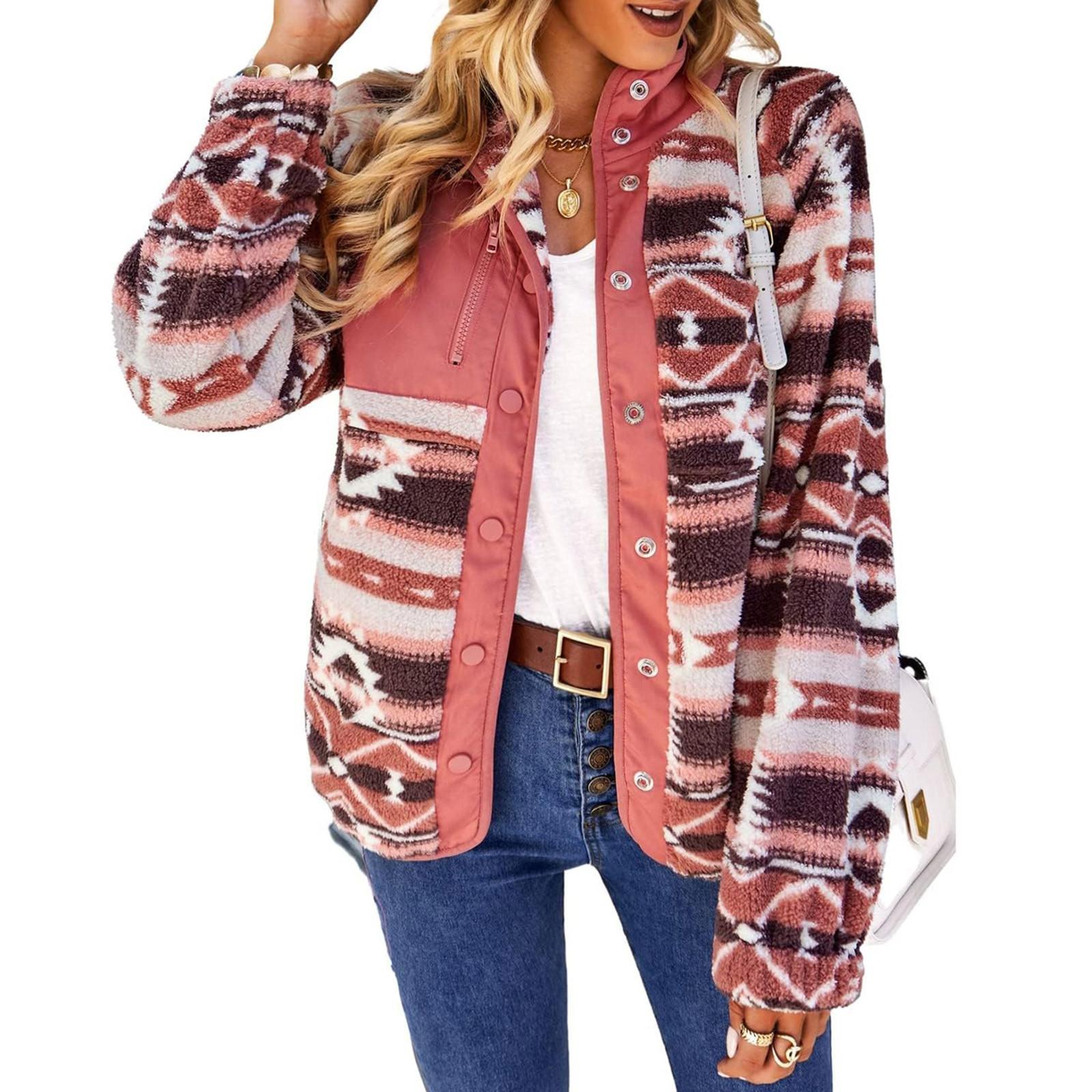 

Женское осеннее теплое пальто с принтом на пуговицах, легкое пальто, осеннее пальто XL розовый