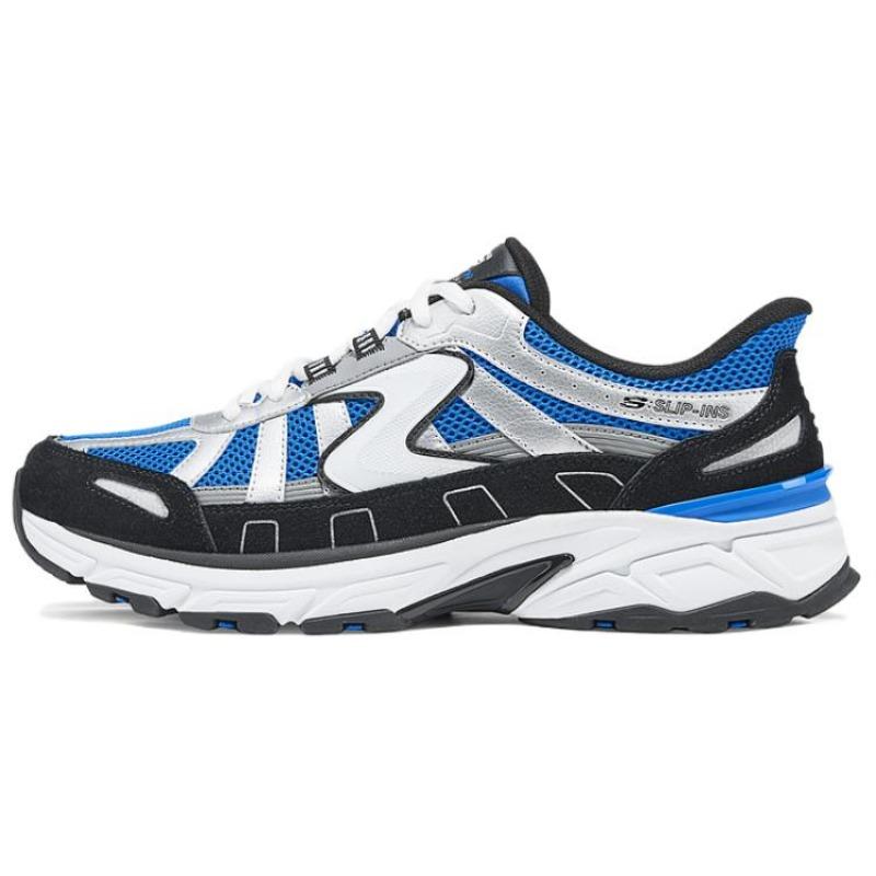 Skechers Sport Men Comfort Versatile Support Low Top Chunky Shoes Blue Silver 233153-SLBL 39.5