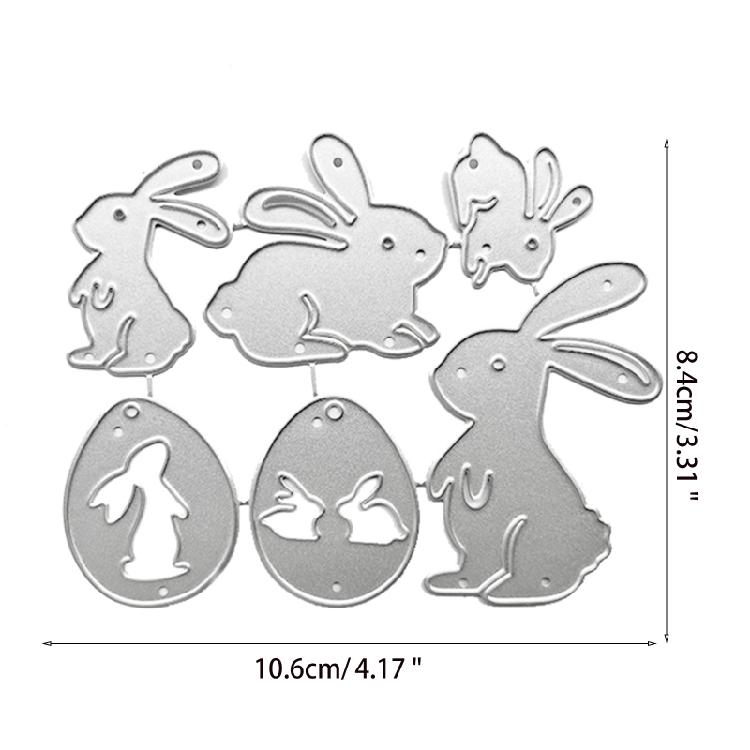 Easter Eggs Rabbit Cutting Dies Stencils Carbon Steel Die Cut Template for Card Making Album Scrapbooking Embellishment