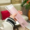 New Style 10-Pair Pack Pink Girly Heart-Themed Alloy Chopsticks, Food-Grade Reusable Plastic Chop Sticks Tableware for Home and Party Use