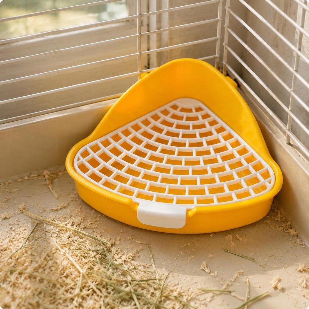 Triangle Small Pet Waste Tray SpillResistant Raised Side Litter Pan Thickened Corner Bunny
