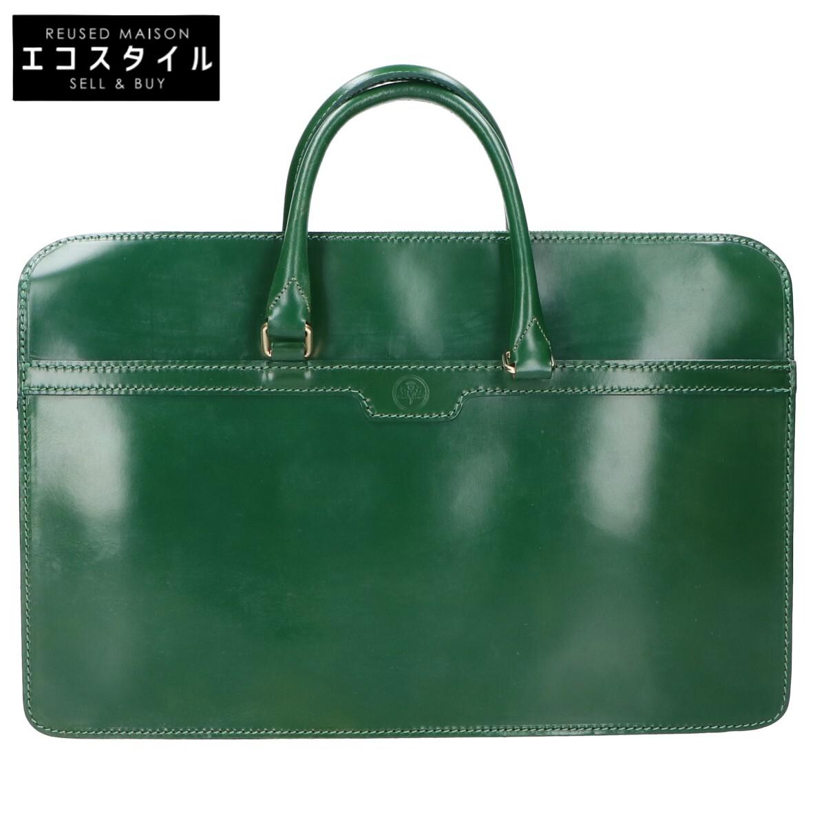 

GLENROYAL [Excellent Condition] 02-5225 Bridle Leather 2-Handle Bag/In-Bag Set (2 Pieces) Tote Bag greenUsed