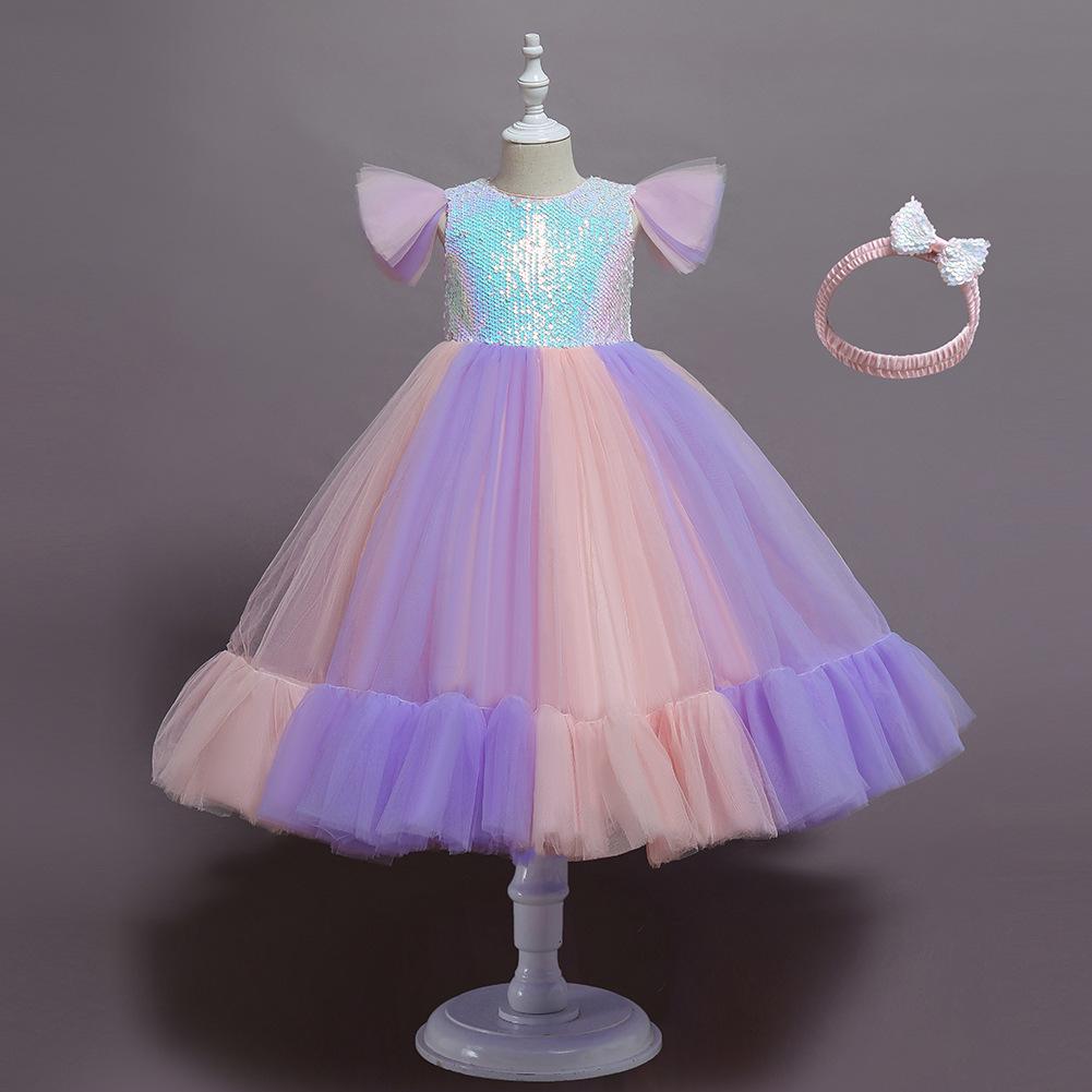 

European Hot-Selling Girls Sequin Princess Dress - Puffy Skirt for Little Hosts & Performances 110cm