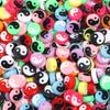 50-100pcs Tai Chi Acrylic Beads Yin Yang Black White Flat Round Loose Beads for Jewelry Making DIY Bracelet Necklace Accessories