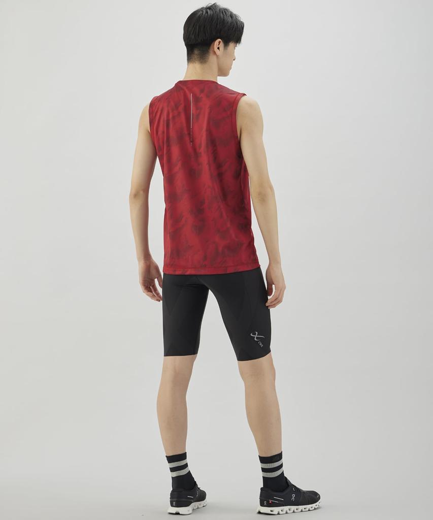 Lightweight Running Sleeveless Tank Top with and RE CW-X/Wacoal Men's Shirt, U-Neck, Moisture-Wicking Quick-Drying (Main Unit) DLO150, Men's