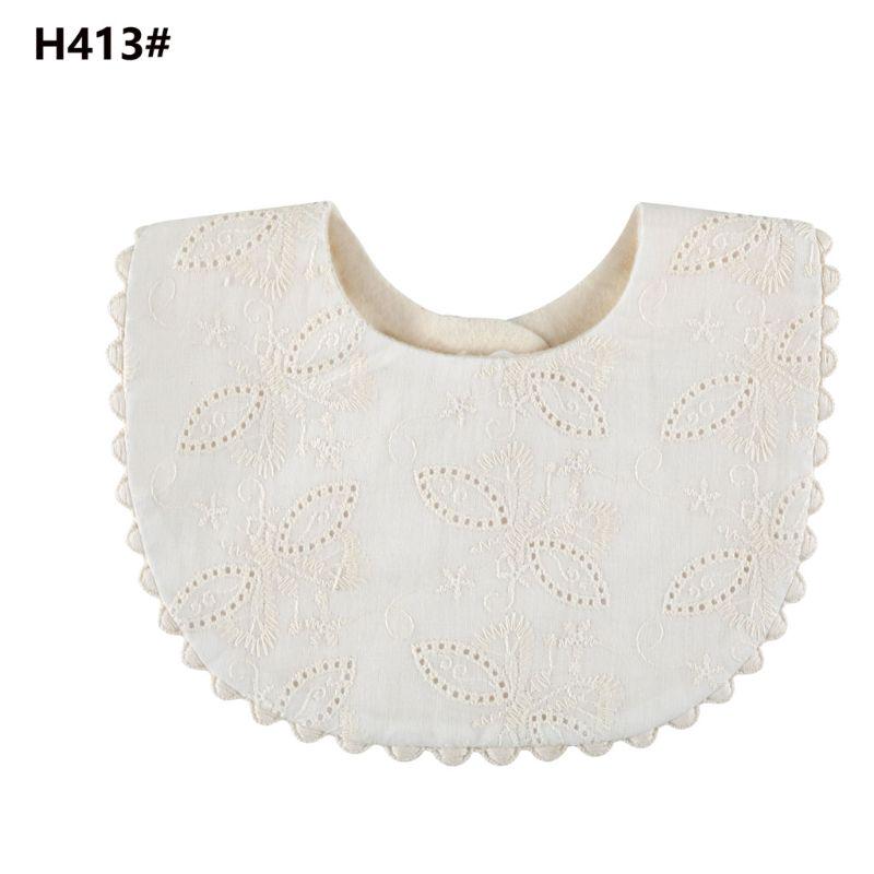 Korean Style Toddler Kids Lace Floral Bibs Cute Hollow Out False Collar Children Clothes Accessiory Pure Color Baby Girls Cotton