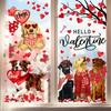 Valentine's Day Window Clings Window Stickers Love Heart Dog Double-Sided Glass Decals for Wedding Anniversary Home Office Classroom Party Wall