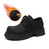 Big head Derby shoes men's high-end commuting black platform trendy shoes 2024 new heightening college style 9522-A