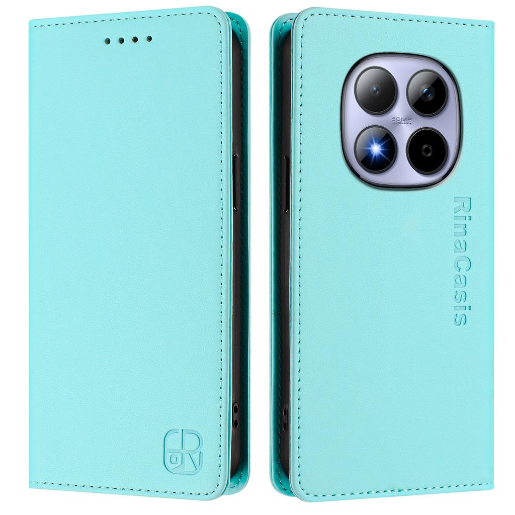 For Xiaomi Redmi Note 15 Pro 5G Leather Case RINACASIS RC01 Phone Cover with RFID Blocking Wallet Stand