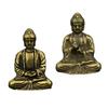 Mini Portable Retro Brass Statue Pocket Sitting Buddha Hand Toy Sculpture Desk Decorative Ornament Gift