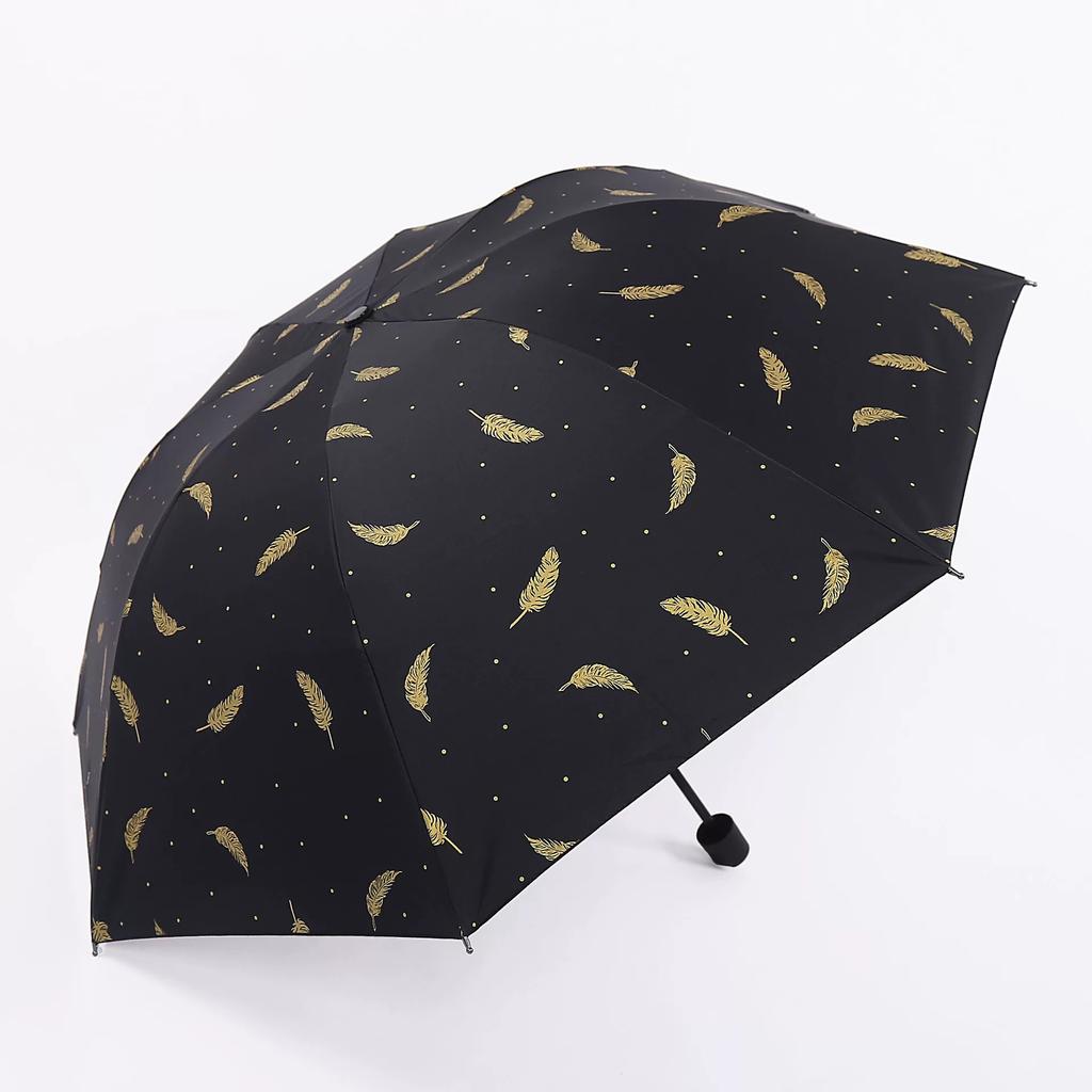 Sun Umbrella for Women, Compact and Portable, Dual-Use for Sun and Rain, Capsule Style, Fresh Design, Black Coating Sunshade Umbrella