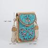 1 Hand Woven Bohemian Straw Shoulder Bag Fashionable Beaded Handbag Woven Crossbody Bag Summer Casual Beach Bag