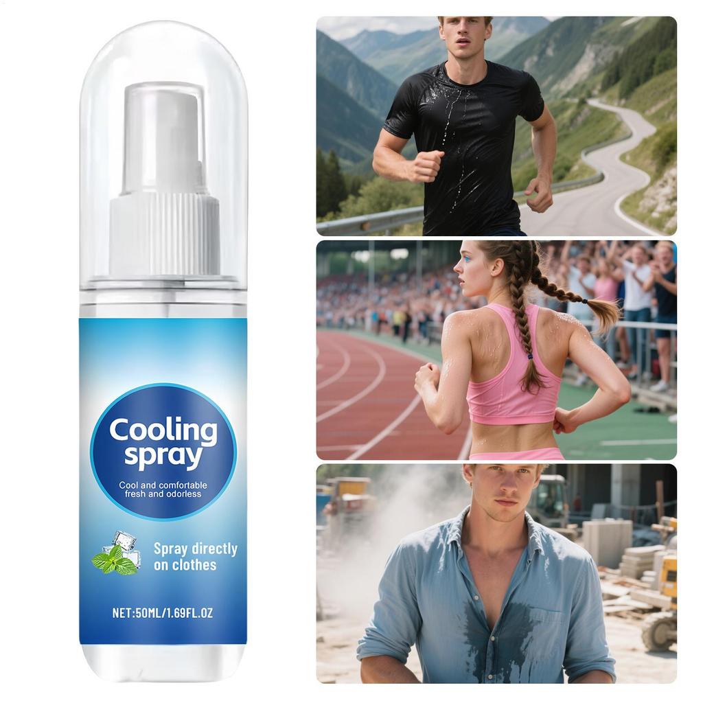 111ml Cooling Mist Spray For Clothes, Refreshing Non-Greasy Fabric Cool Down Spray, Summer Sports & Outdoor Travel Essential