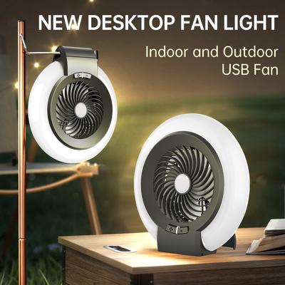 Multifunkční kempingový stan ventilátor světlo, Pohodlné USB nabíjení Venkovní kempingové osvětlení ventilátoru