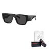Prada Fashion High-End Triangle Logo Design Acetate Square Sunglasses Unisex sunglasses Black PR-10ZSF-1AB5S0-55-19
