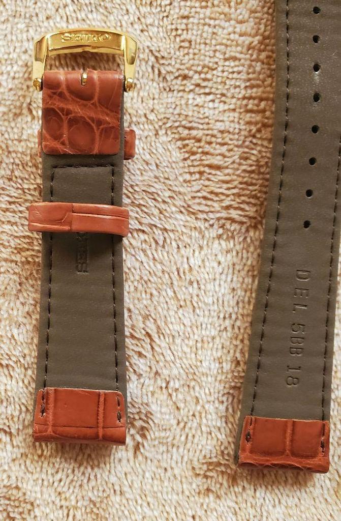[USED] SEIKO DEL5BB18 Genuine Leather Strap Crocodile Brown