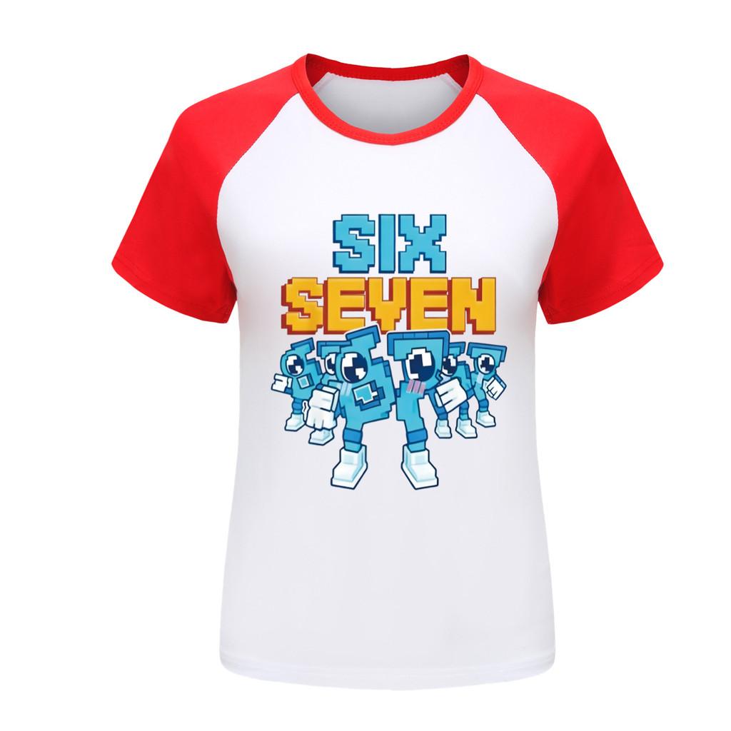 

5195 Дитяча Футболка Реглан з Коротким Рукавом з Принтом Steal a Brainrot 67 Six Seven 120cm червоний