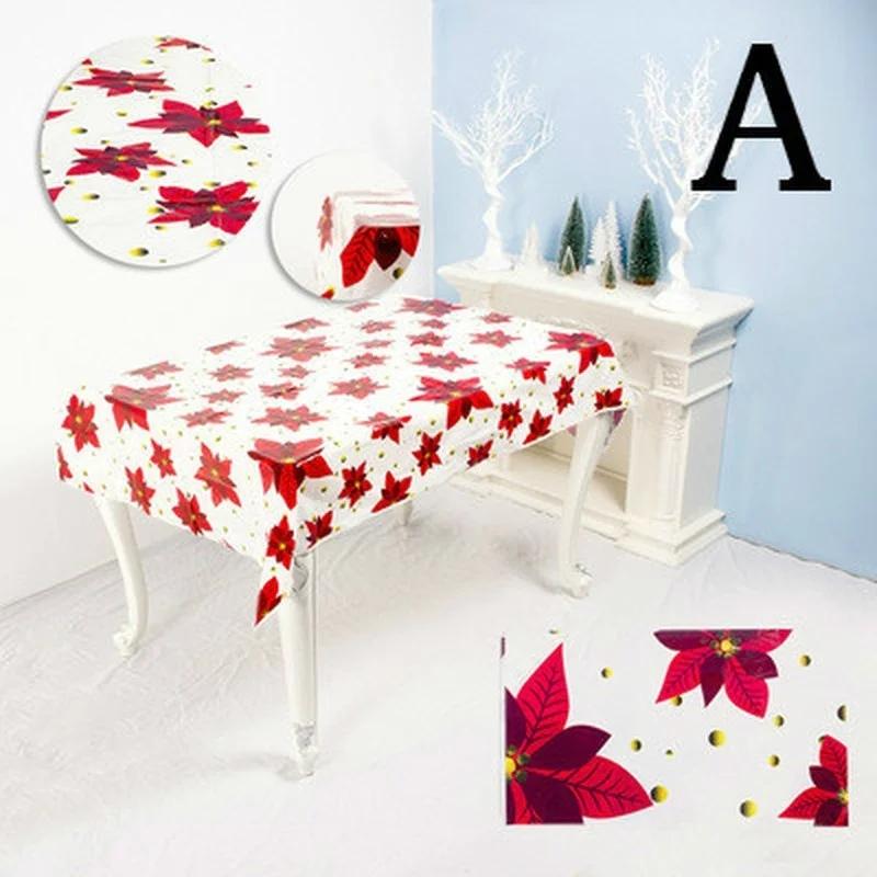 Christmas Disposable Tablecloth Tableware Christmas Decorations 2023 for Home Table Cover Navidad Natal Noel Gifts New Year 2024