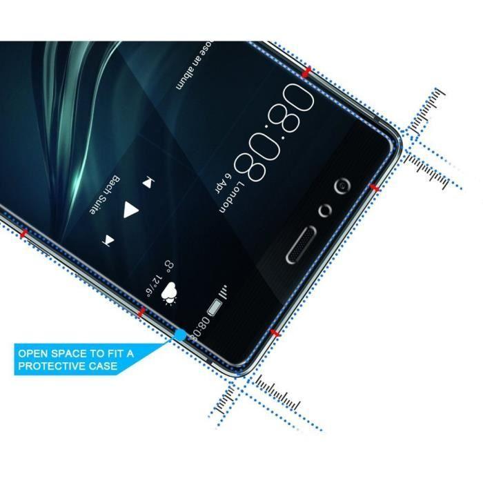 Screen Protector - Phonillico® - Huawei P9 PLUS - Pack of 2 - Tempered Glass - Scratch Resistant