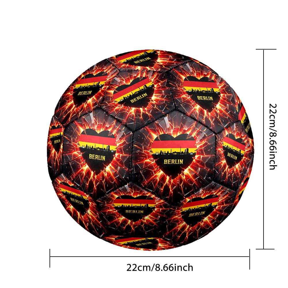 Balón de Fútbol Estampado de Alemania Talla 5 Resistente al Desgaste Estándar Fútbol de Entrenamiento para Adultos Regalo para Aficionados para Partido Deportivo Interior Exterior