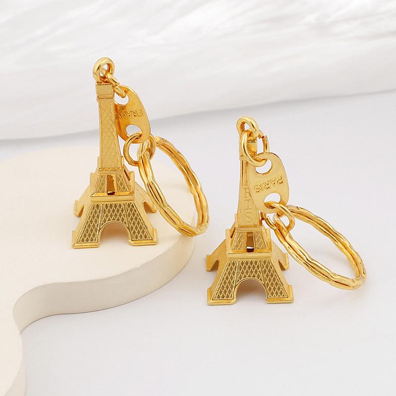Trendy Mini Iron Tower Key Ring Metal Personalized Keychain Accessories Gift