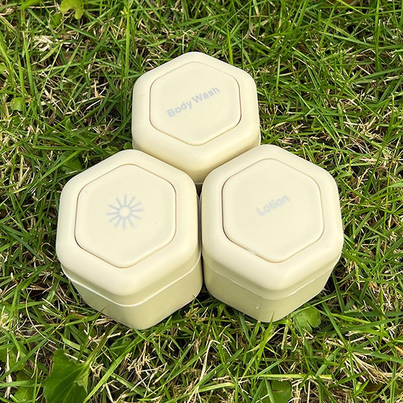 3 Stück Tragbarer Magnetischer Kosmetikspender Reiseaufbewahrung Magnetischer Stapelspender Flasche Für Gesichtscreme Sonnencreme Organizer