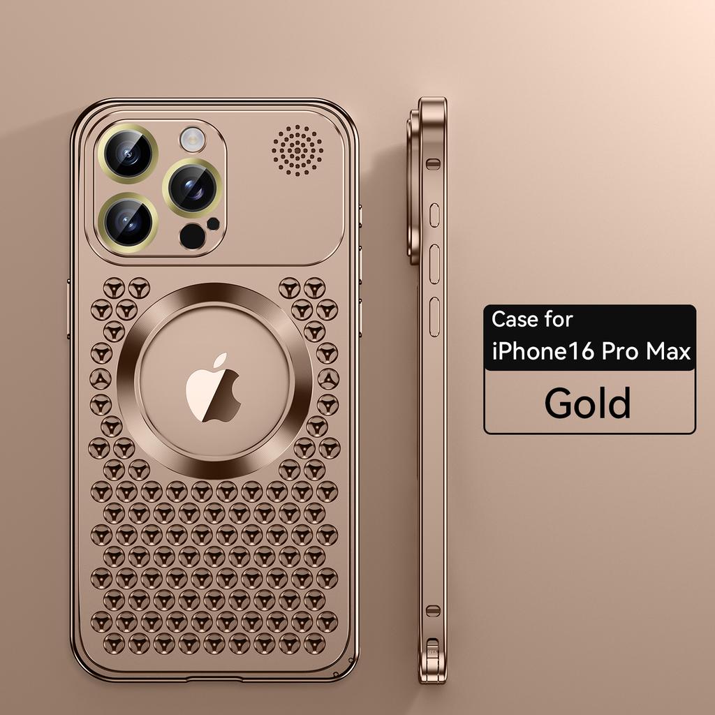 Heat Dissipation Metal Phone Case for IPhone 12 13 14 15 16 Pro Max Plus Hollow Magnetic Aluminum Cover for IPHON 16 Pro Promax