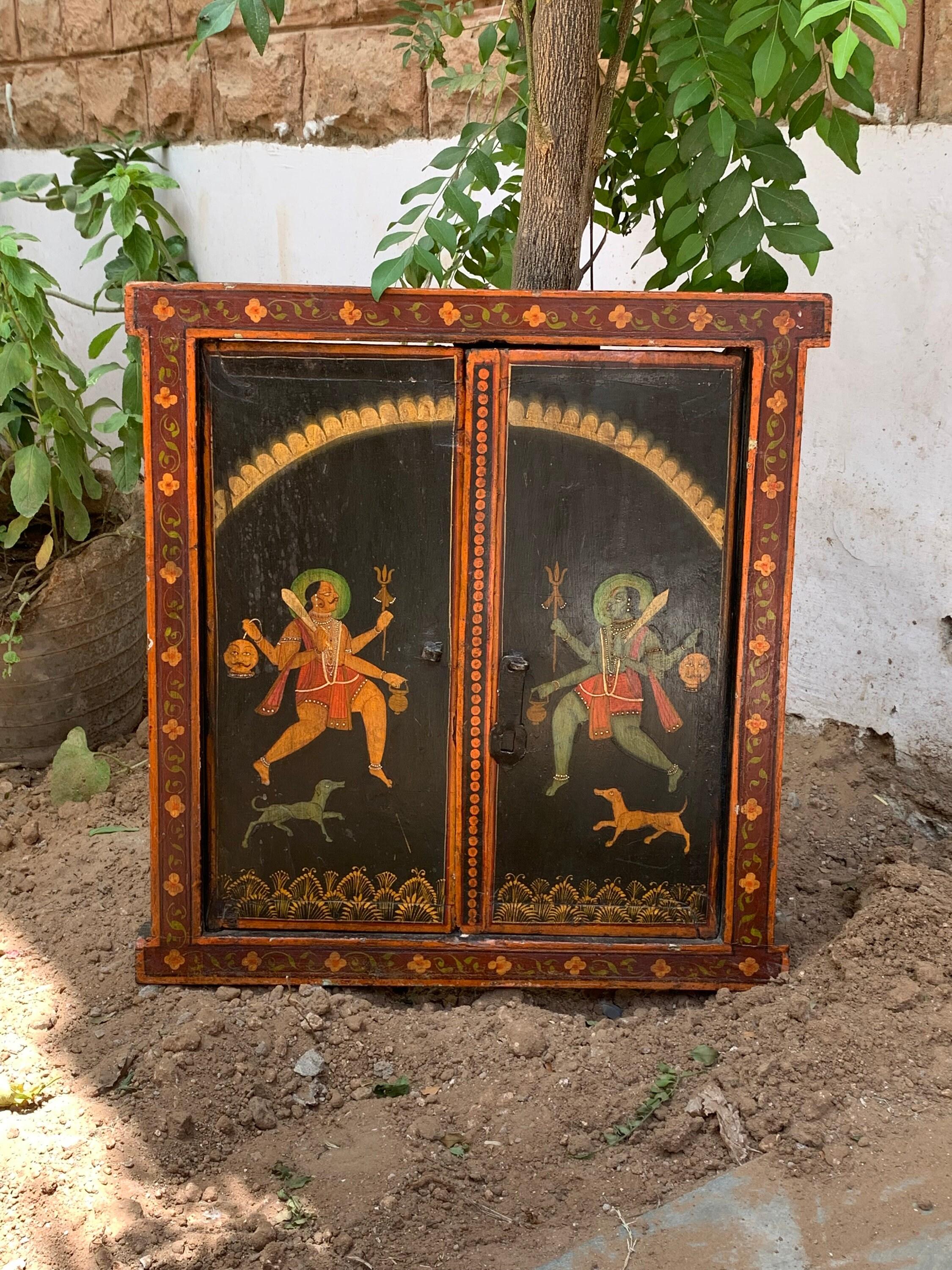 

Vintage Indian Jharokha Window: Handcrafted Wooden Wall Decor різнокольоровий