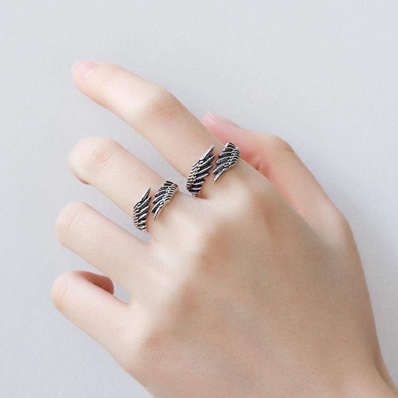 Versilberter Feder-Daumenring, verstellbare offene Ringe, Geburtstag, Weihnachten, Geschenke für Damen und Herren, exquisites Schmuckgeschenk