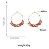 Boho Chic Circular Alloy Resin Earrings Women Geometric Dangle Hoop Jewelry Ethnic Style