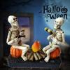 Durable Pumpkin Skull Figurine Resin Halloween Ornament  Office Display