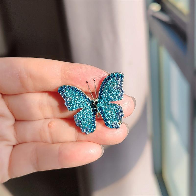 Full Diamond Butterfly Brooch Corsage Women'S Accessories Jacket Pin Cardigan Sweater High-End Decorative Accessories