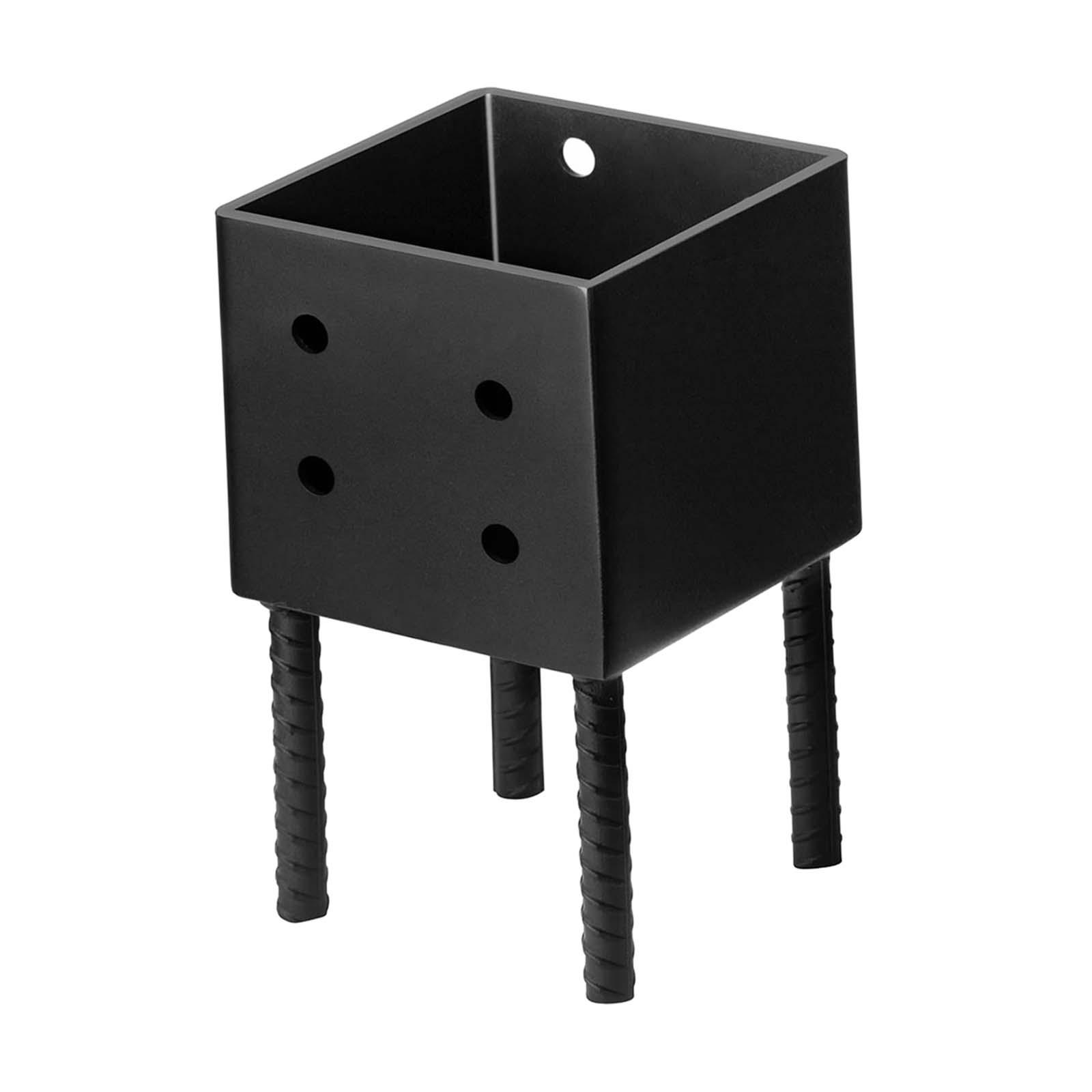 

Post Base Ground Spike Metal Heavy Duty for 6x6 Nominal Lumber Wet Concrete Porch Railing Support for Wood Gazebo Concrete Deck чорний