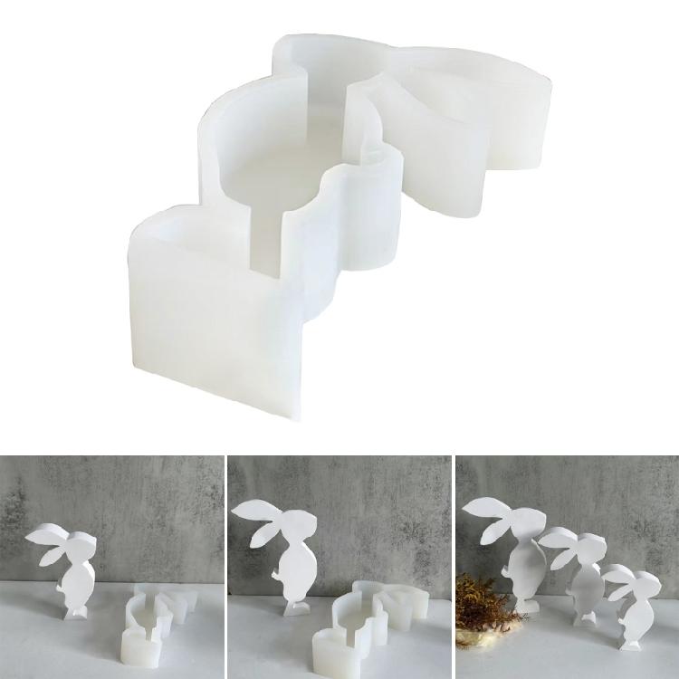 Easter Rabbit Candle Mold DIY Soap Mould Fondant Cake Baking Tool Silicone Mold