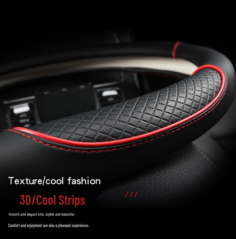 Four Seasons Wear-Resistant Universal Leather Steering Wheel Cover
