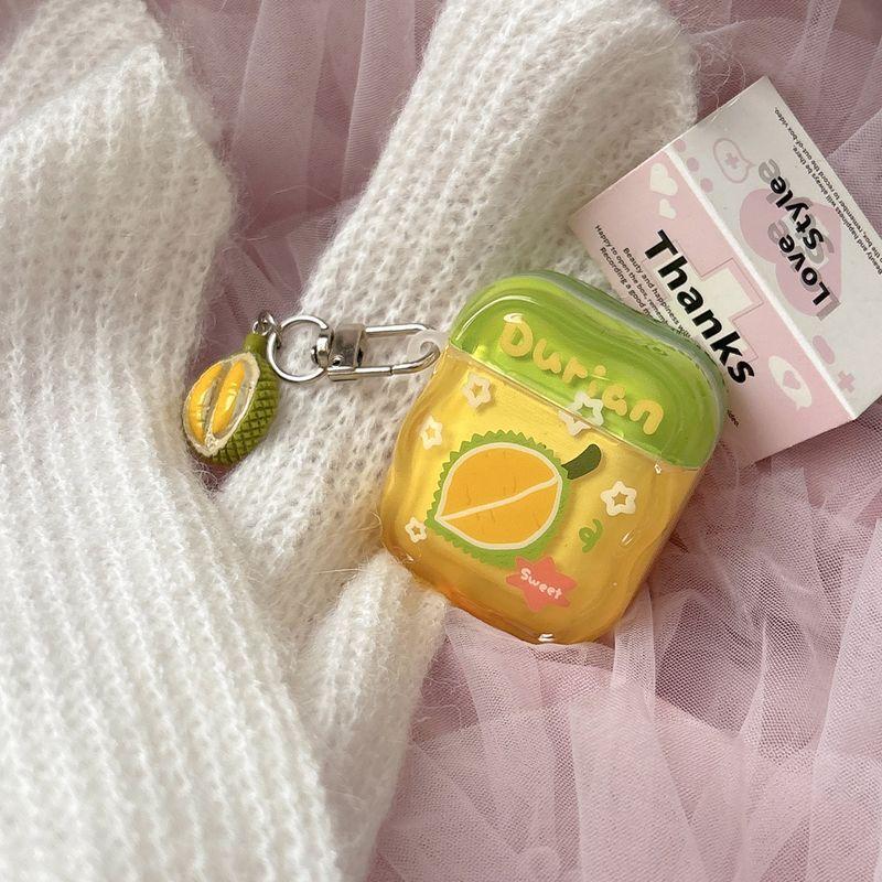 

Защитный чехол для наушников Pro2, чехол для наушников второго и третьего поколения, версия с шумоподавлением, третье поколение, четвертое поколение, корейский, милый, забавный, инс Apple Airpods 3 [Green Cover Durian] Send Pendant