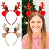 Portable Headgears Ornament Festival Sequined Reindeer Antlers Hair Hoop with Bells for Holiday Parties and Celebration