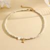 Bohemian Choker neck Initial necklaces heart-shaped shell letter pendant beads Women's stainless steel necklace woman trend2025