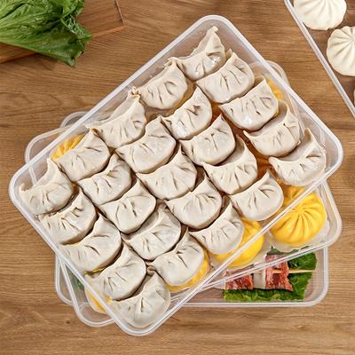 Matförvaringsbehållare med lock, Frys- och mikrovågssäkra, för dumplings, kött, frukt och grönsaker Förvaringslåda för dumplings