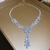 "High-End Luxury Drop Necklace and Earrings Set - European and American Niche Versatile Jewelry"