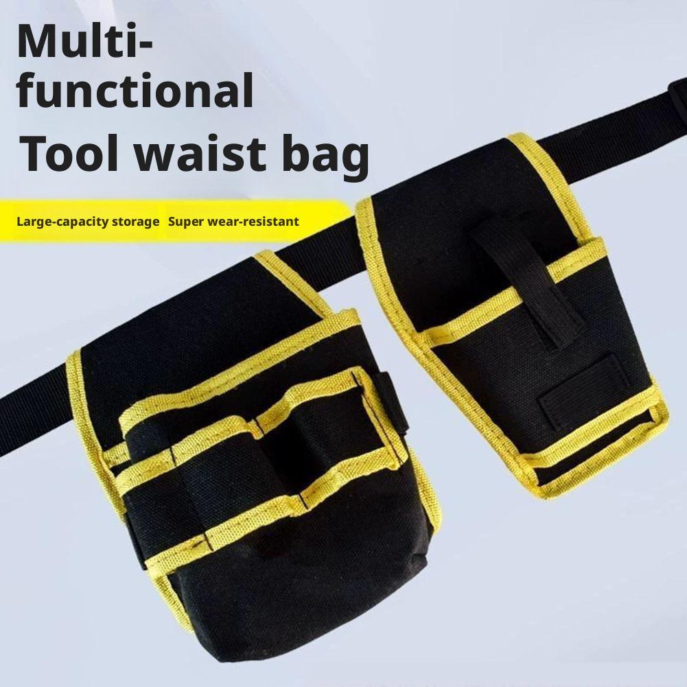 Rotating Electrician Tool Bag Adjustable Waterproof Waist Belt Pouch Multiple Pockets Thicken Tools Storage Bag