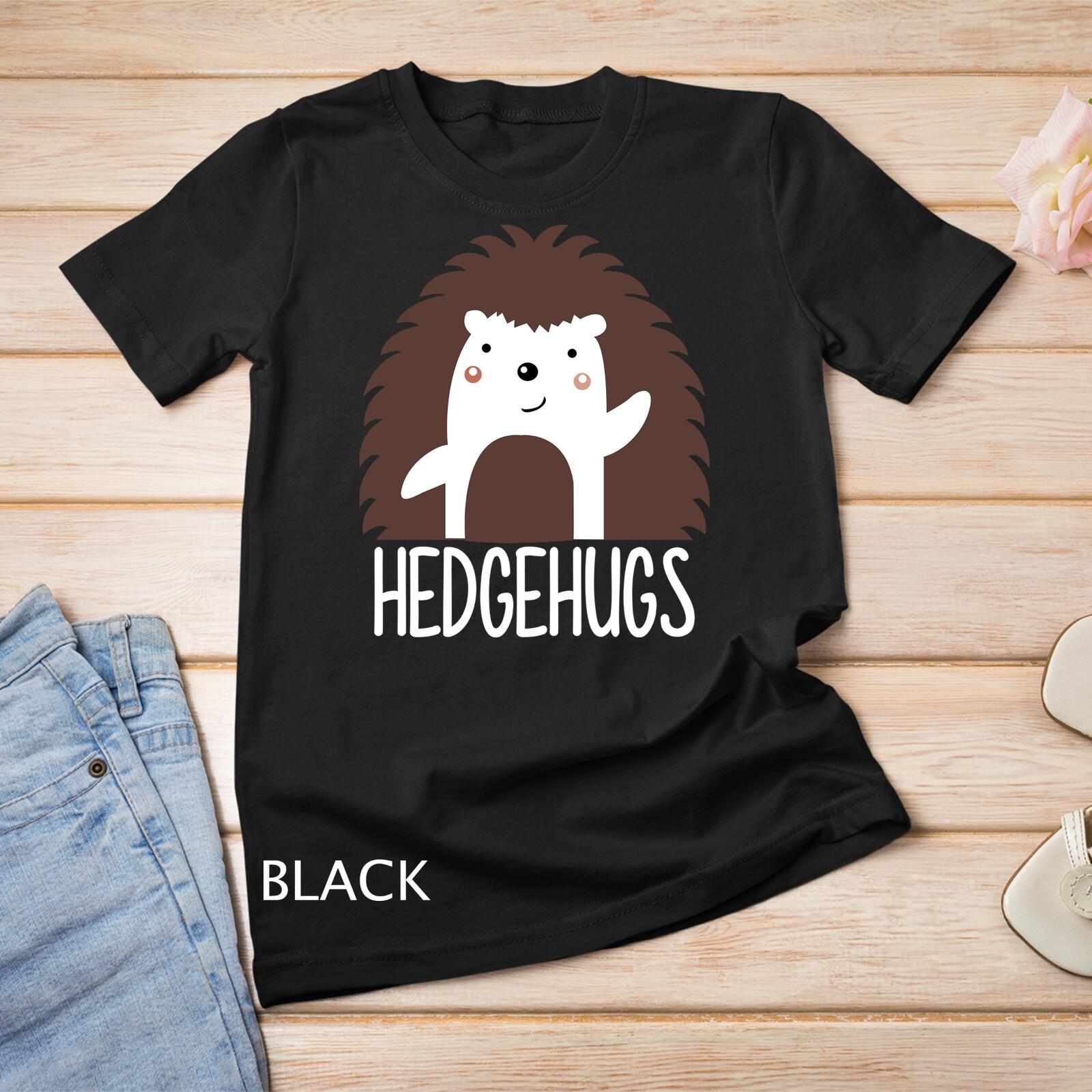 Hedgehugs Awesome Hedgehog Lovers Hugging Unisex T-Shirt Mens Womens Tees Top L