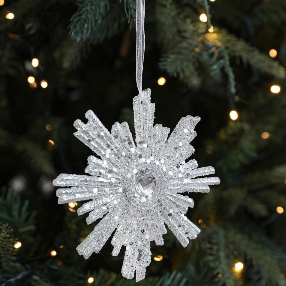 3D Christmas Tree Pendant Glitter Xmas Tree Pendant Snowflake Hanging Pendant  Holiday Season
